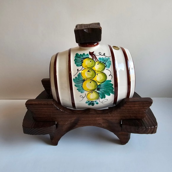 Ceramic Cask Liquor Keg Barrel Vintage Handpainted German - Picture 6 of 9